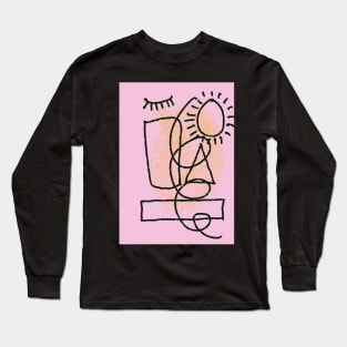 The Eye and Sun Line Shapes Abstract Art Long Sleeve T-Shirt